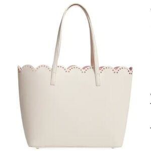 BP scalloped faux leather tote
